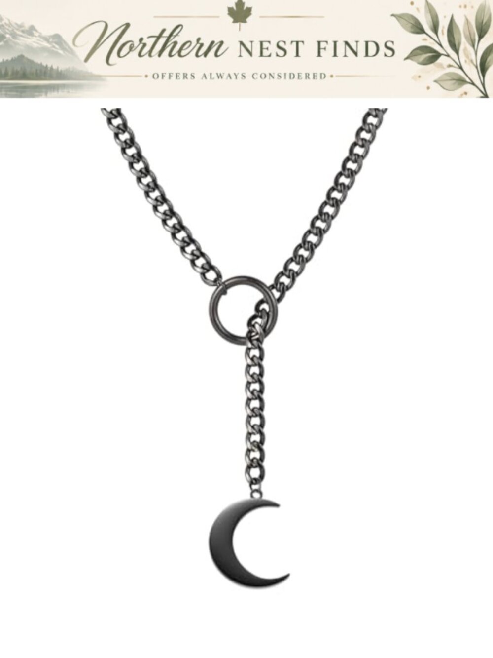 Gothic Stainless Steel Slip Chain Choker Necklace Punk Cuban Link Lariat Y